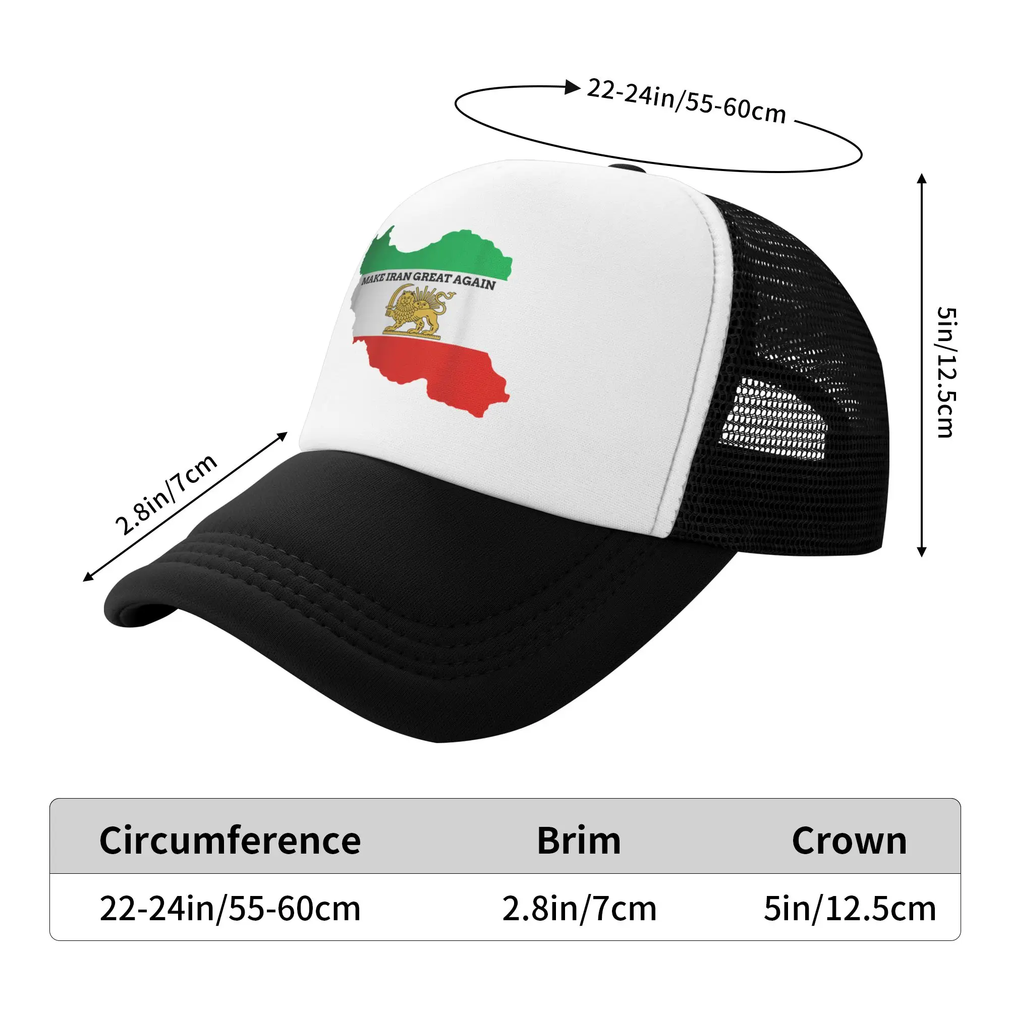 Make Iran Great Again Persian Lion and Sun Shiro MIGA Baseball Cap Retro Trucker Hat Summer Unisex-Teens Kpop Rock Baseball Caps