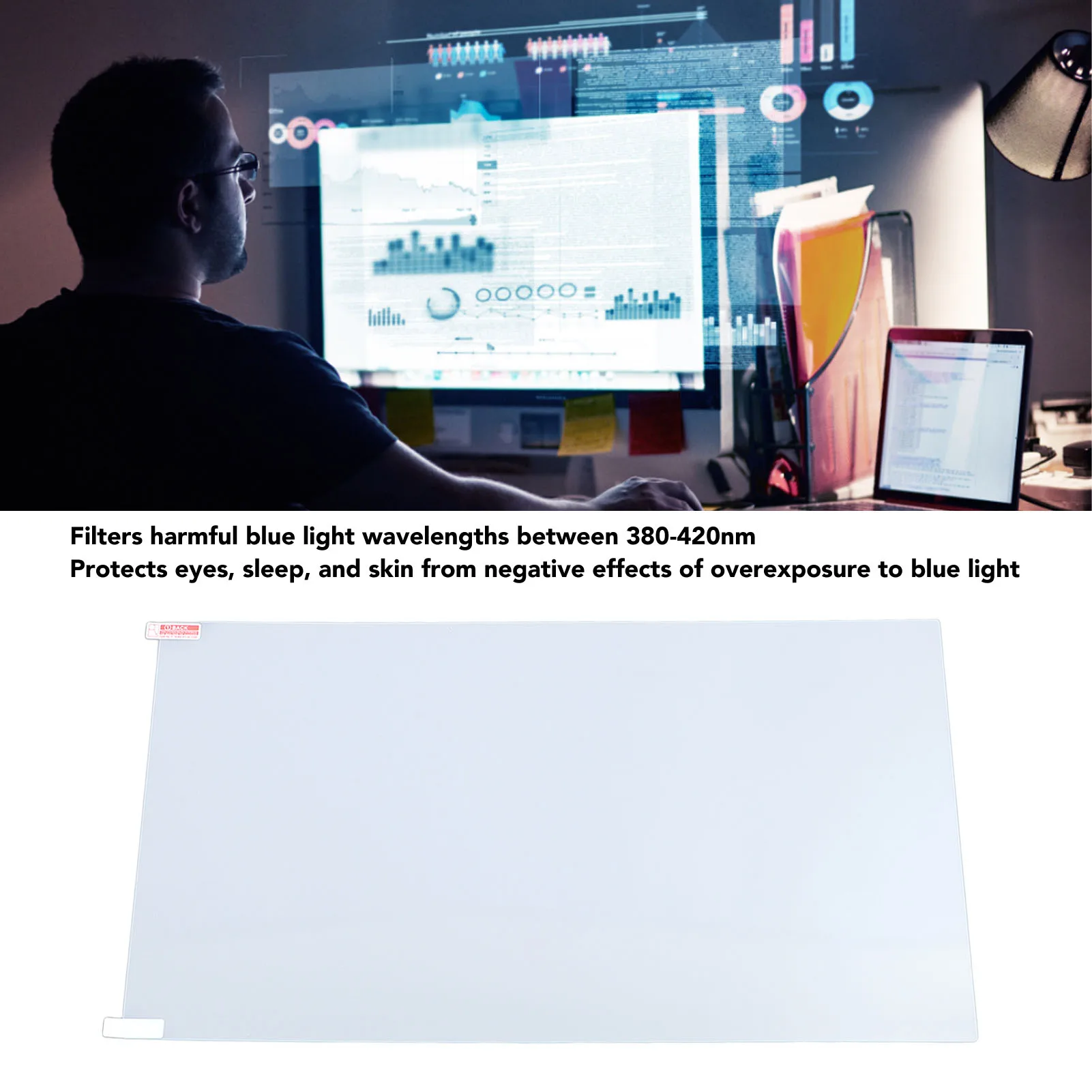 Blauw licht blok schermbeschermer Computerscherm Blauw licht blocker Anti UV 19,5 inch 16:9 Beschermende filterfilm voor laptop