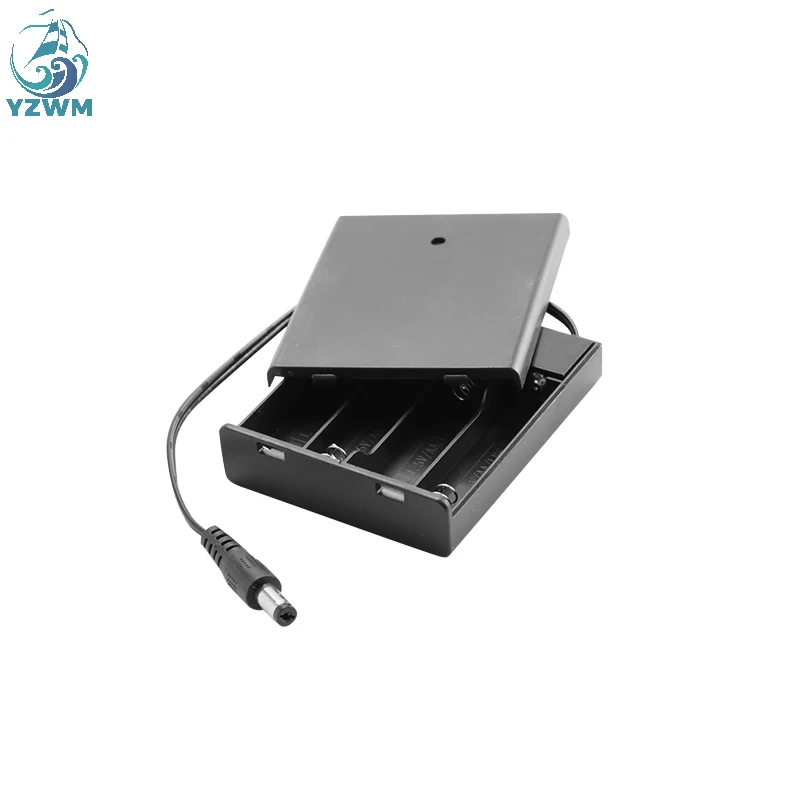 AA No.5  AAA No.7 series battery box tape line with switch DC head DIY battery holder 1 2 3 4 6 8