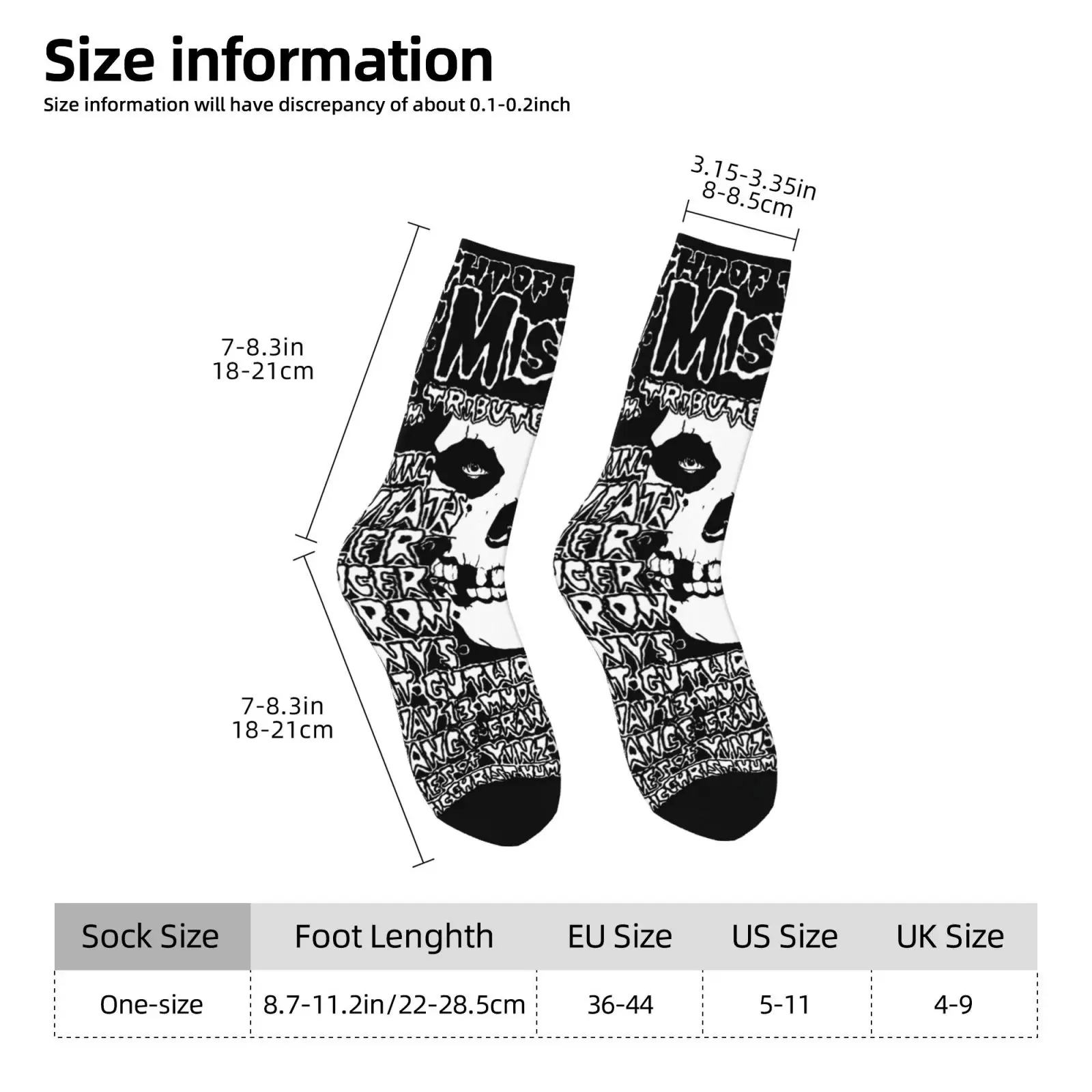 Funny Misfits Punk Rock Band Socks for Women Men 3D Print Hip Hop Fashion Socks Spring Summer Autumn Winter Breathable Crew Sock