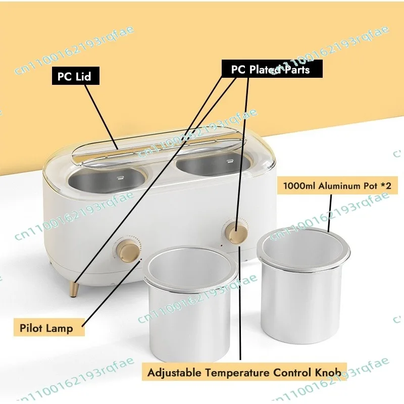 

Beeswax hair removal hot wax machine thermostat body beauty instrument double pot 2000ML