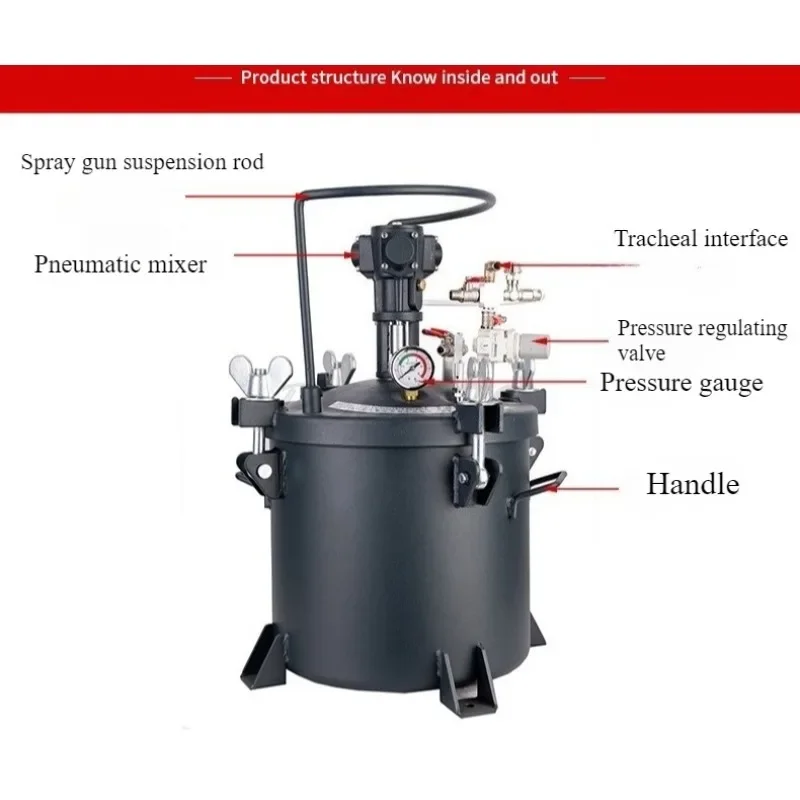 Pneumatic Pressure Bucket Automatic Mixing Coating Paint Dispensing Machine Glue Pressure Bucket Glue Spray Gun Can Mixing