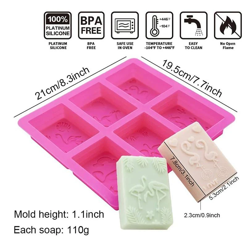 Tropical Hawaiian Silicone Soap Mold Flamingo Palm Leaf Pineapple Cactus Plant Craft Art Tool Handmade Bath Bomb Making Supplies