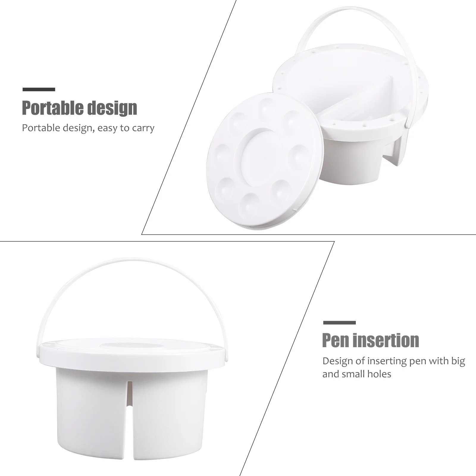 

1pc Paint Tub Brush Washing Container With Holder Color Tray Portable For Travel Painting Brush Washer Oil Paint Wash Barrel