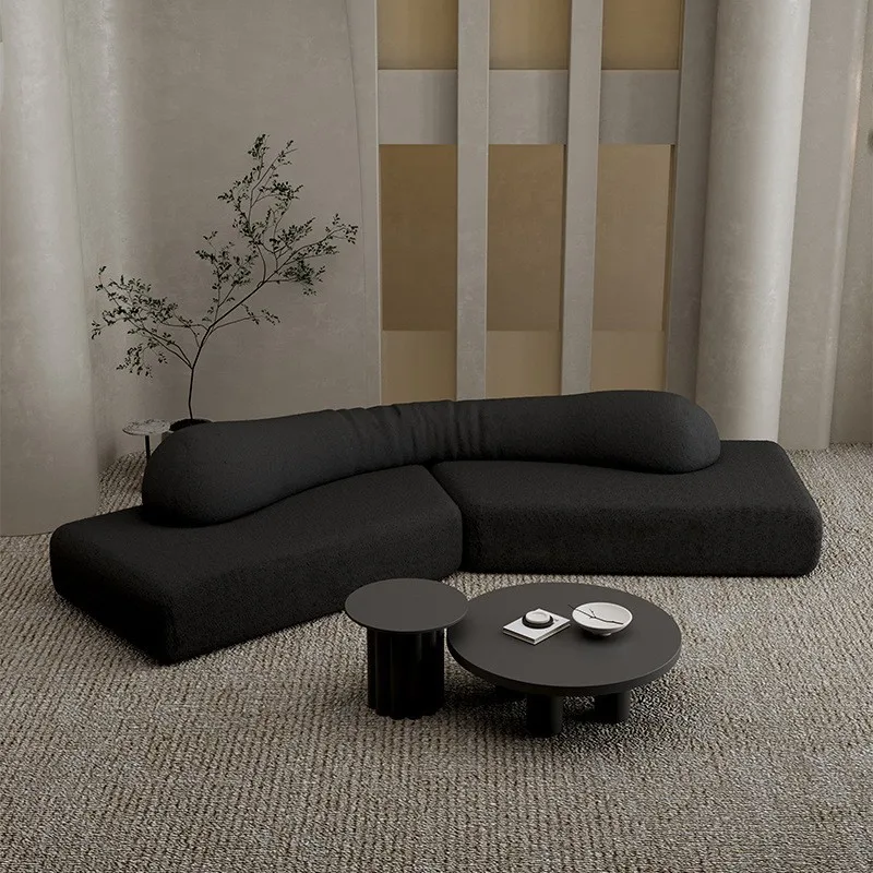 Italian minimalist, fabric sofa living room, modular rock sofa
