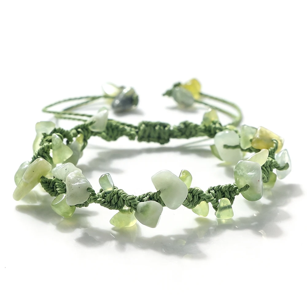 Handmade Natural Stone Braided Bracelet, Boho Style Gift