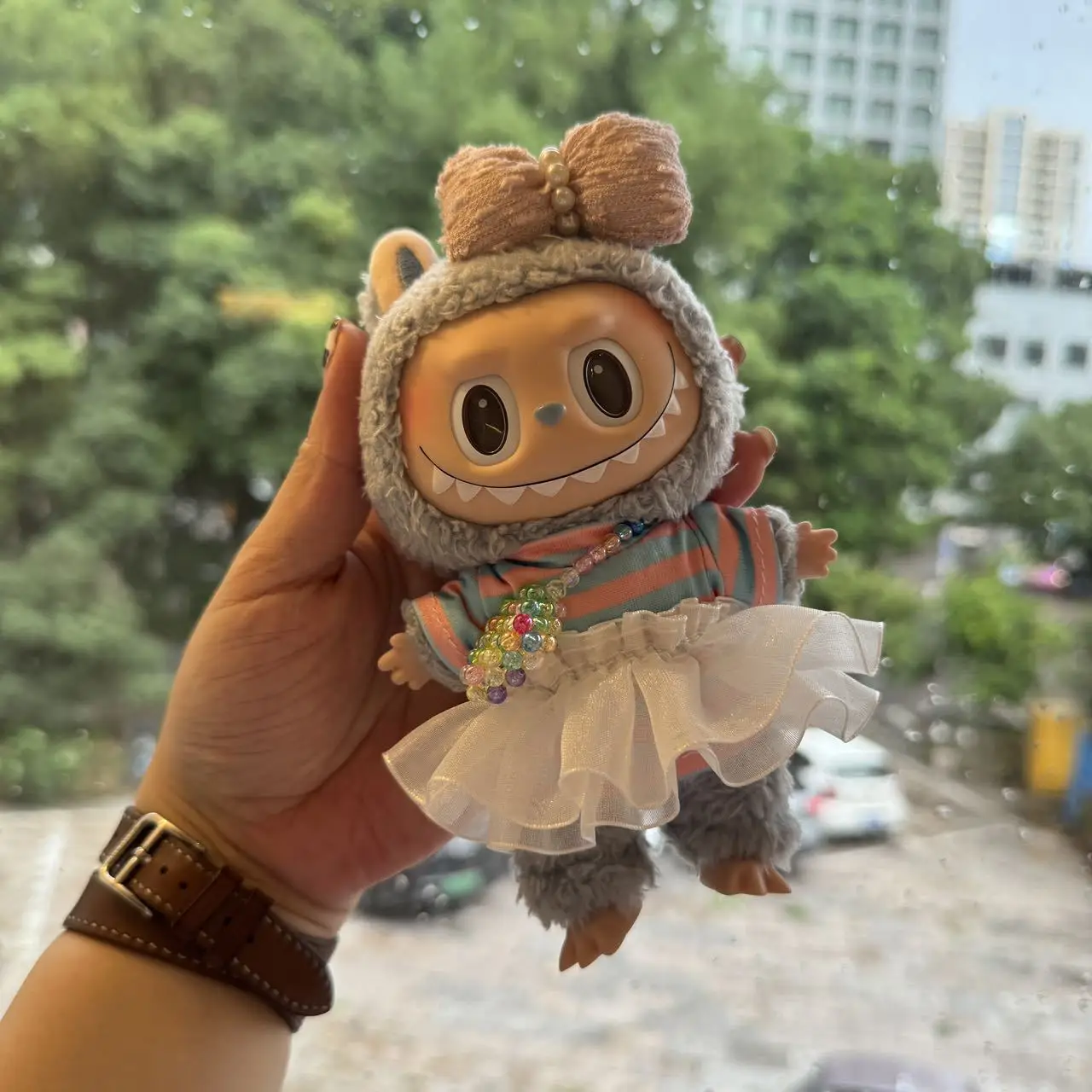 

17cm Doll Clothes Plush Toy Labubu Pendant Rose Doll Dress Skirt Labubu Skirt Change Set Labubu Accessories