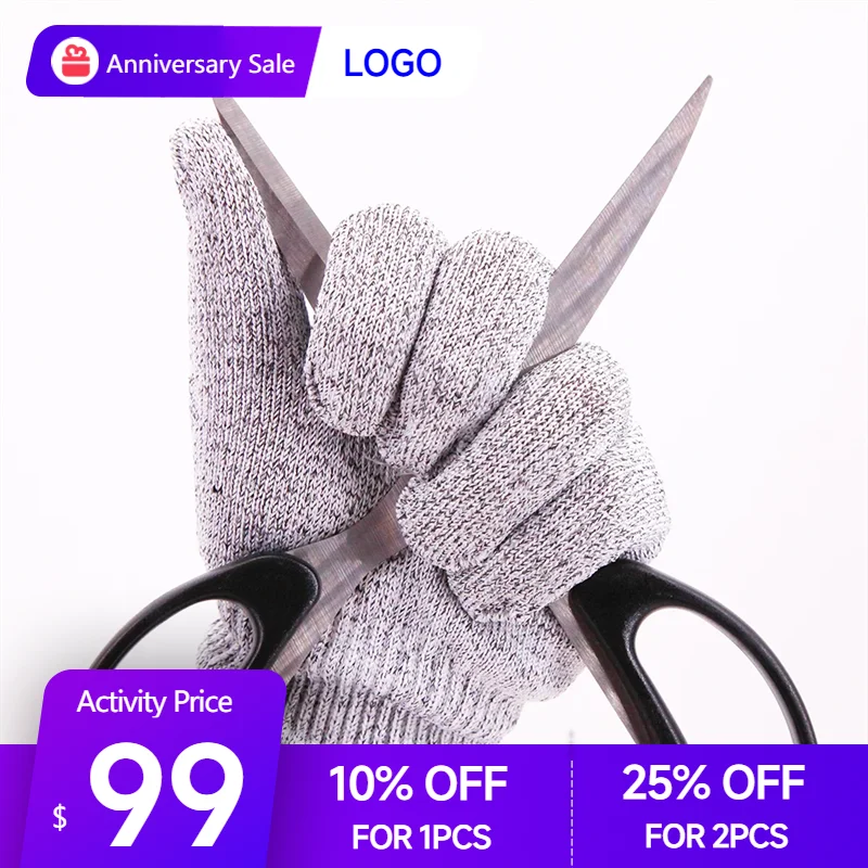 Cut Resistant Gloves Men Working Safety Gloves Cut-Resistant Protective Hand Gloves Butcher Cut Proof Self Defense