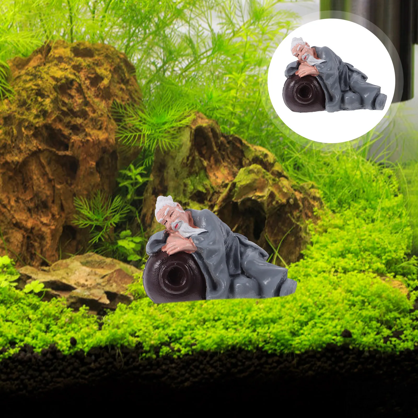 

Artificial Resin Statue Drunk Old Man Shrimp Hideouts Fish Tank Decorations Aquarium Terrarium Micro Landscape Ornament