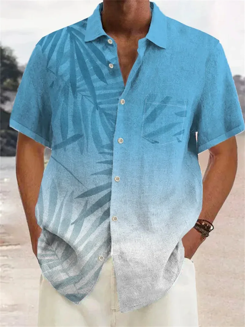 Fashionable men's casual lapel shirt men's portrait high-definition printed soft 2025 spring/summer new item