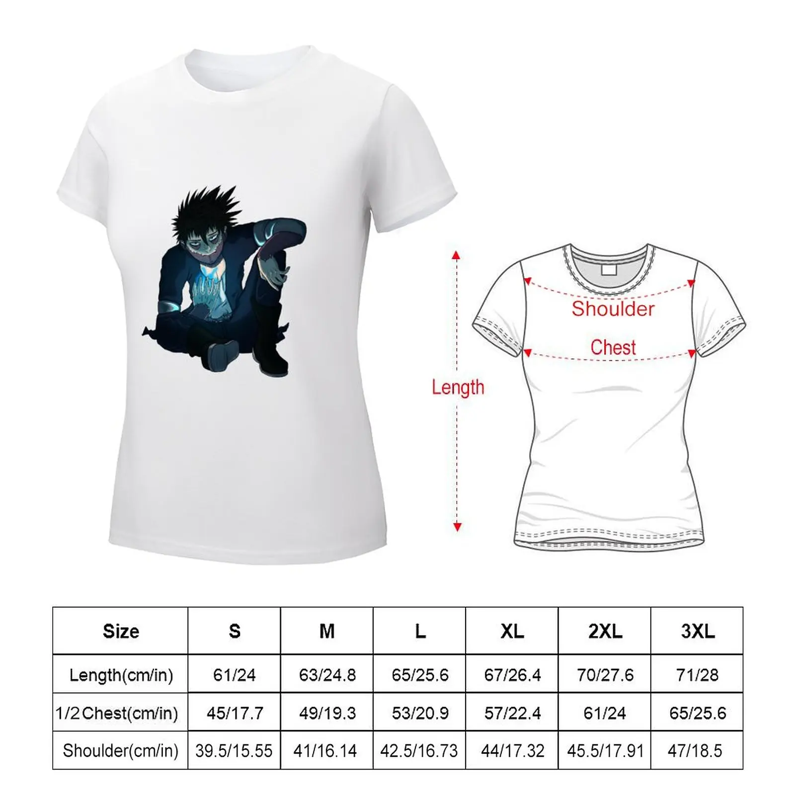 Dabi (white background) T-shirt Female clothing vintage clothes anime clothes Women's summer blouses 2024