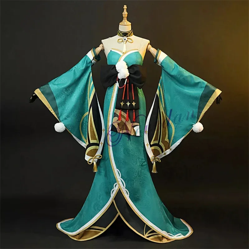 Miss Hina Genshin Impact Gorou Cosplay Anime Sexy Kimono Kleid Schuhe Schwanz Perücke Halloween Kostüm Für Frauen MN7