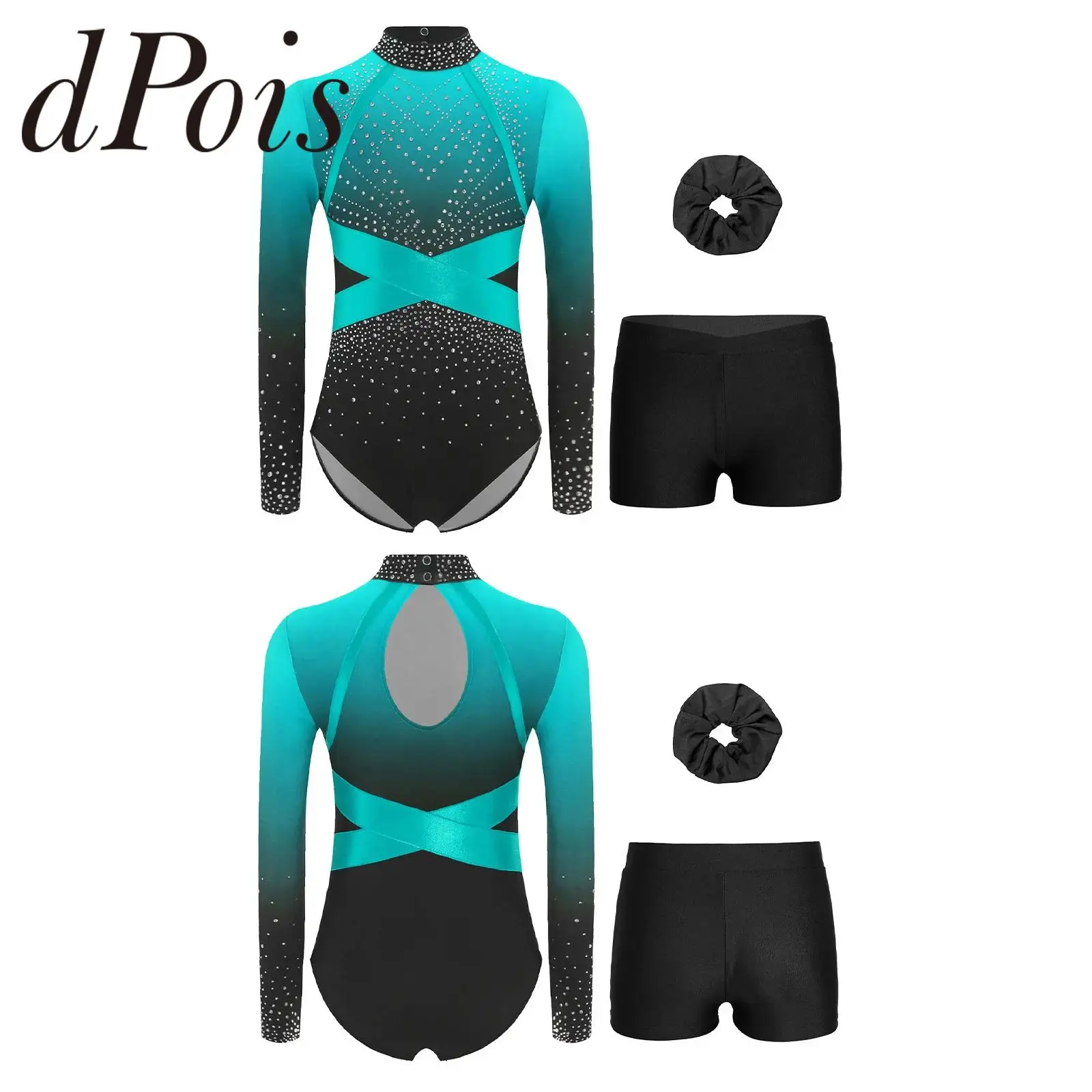 

Teens Artistic Figure Skating Leotard Children Ballet Outfits 6-16Y Girls Rhythmic Gymnastics Leotard Kids Performance Costumes