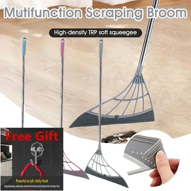 Environmentally friendly black technology magic silicone lazy broom cleaning floor wipers multifunctional durable cleaner