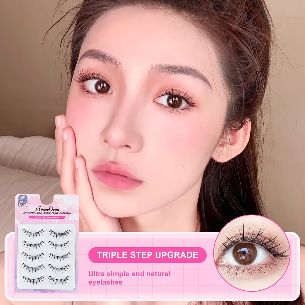 5 paires de faux cils de Style coréen, allongeant, vaporeux, bouclés, moelleux, fournitures de maquillage de mariage, cils doux et vaporeux
