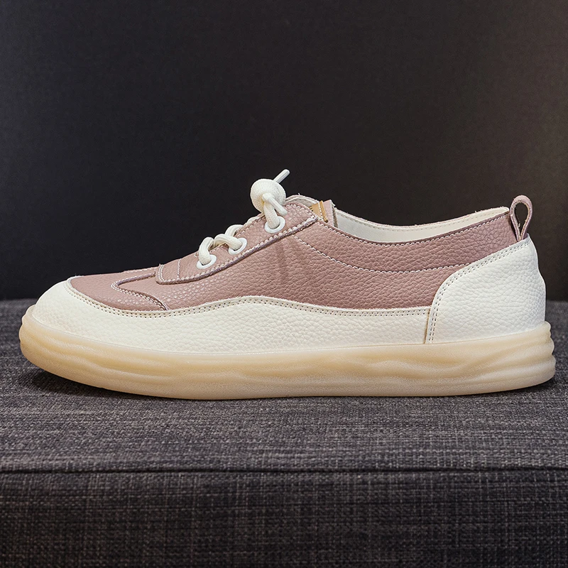 

Fashion Women Sneakers Breathable Cow Leather Slip On Casual Shoes Lightweight Walking Shoes for Women Plus Size Footwear