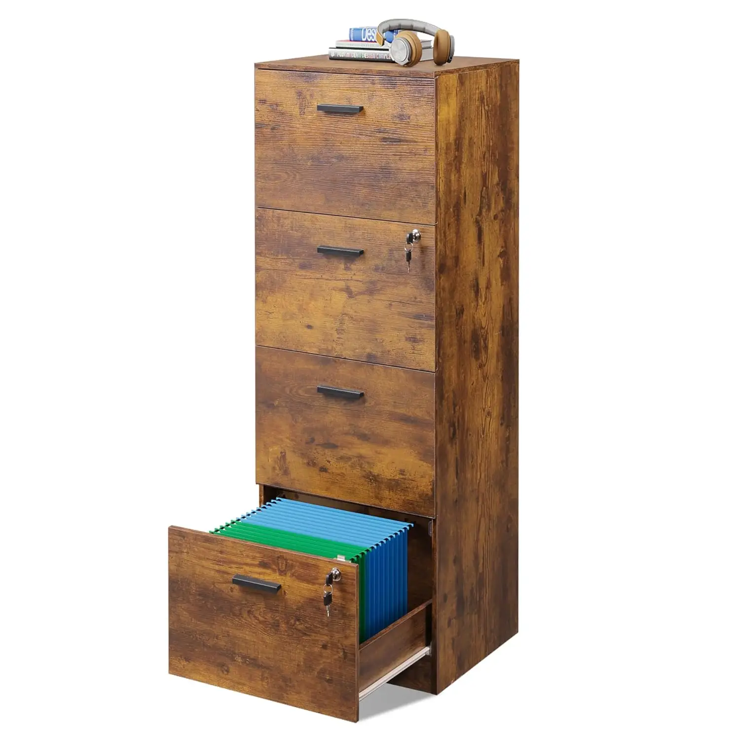 

Вертикальный шкаф для документов с 4 ящиками и замком, для файлов формата А4/Letter, деревянный органайзер для дома, на заказ