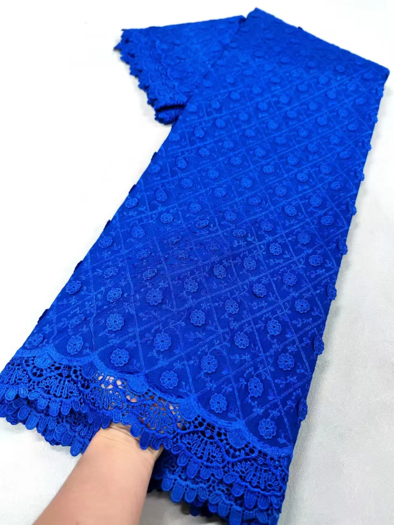 5 Yards Blue African Lace Fabric Beads Lace 2024 High Quality Lace Nigeria Sequins Lace Fabrics for Wedding Evening Dress Sewing