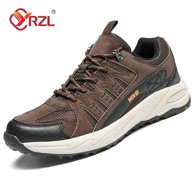 

YRZL Hiking Shoes for Men Outdoor Sports Camping Anti-slip Climbing Shoe Lace Up Trekking Male Sneakers Man Running Walking Shoe