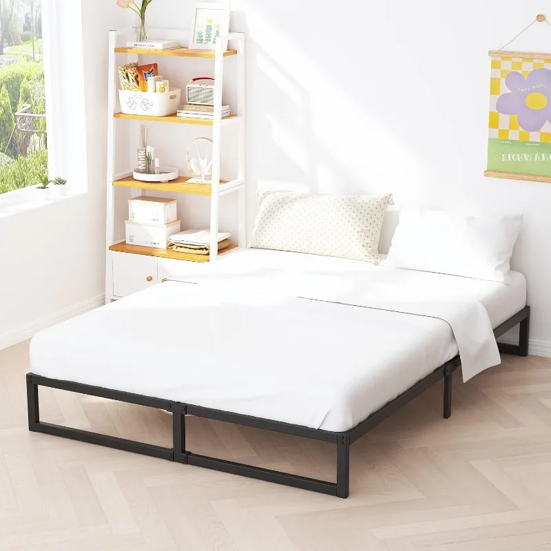 

10 Inch Bed Frame Full Metal Platform Mattress Foundation with Steel Slat Support, No Box Spring Needed, Easy Assembly, Black
