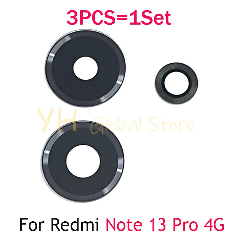 1Set For Xiaomi Redmi Note 13 Pro Plus 4G 5G Global Version Back Rear Camera Lens Glass Cover With Adhesive Sticker Repair Parts