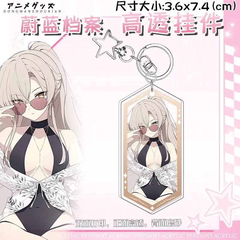 Anime Game Blue Archief De Animatie Sleutelhanger Sunaookami Shiroko Acryl Leuke Sleutelhanger Tas Auto Accesorios Vriend Gift Cosplay