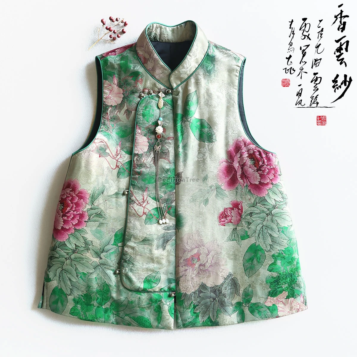 2026 exquisite printed classical elegant vest chinese spring festival trendy cotton garment leisure daily loose versatile vest