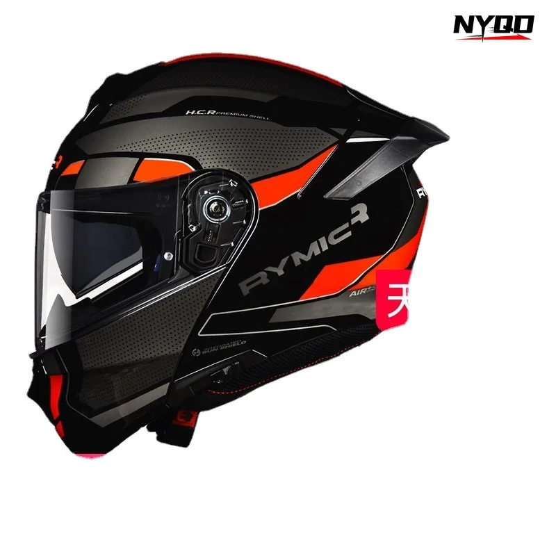 RYMIC Flip Up Motorcycle Helmet Modular Full Face Moto Riding Helmet Casco Moto Helmet Motorcycle Accessories casco moto