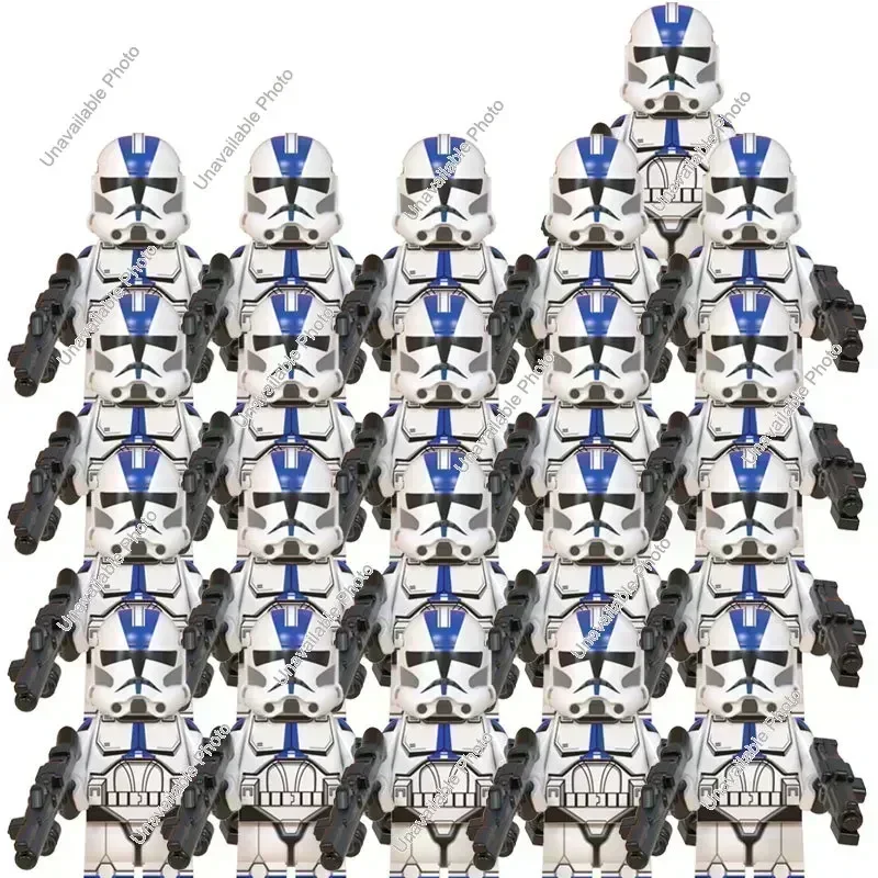 BLOKEES 21-teiliges Set Neue Star Wars Kommandant Fox Bausteine Klon-Trooper Coruscant-Angriffstrooper Mini-Actionfiguren Spielzeug