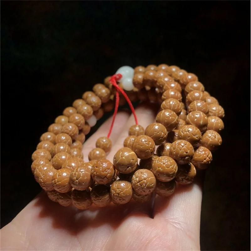 Craftsman Creation108Toothless Rudraksha Bracelet Dragon Scale Texture Diamond Light Bead Bracelet White Corypha Umbraculifea