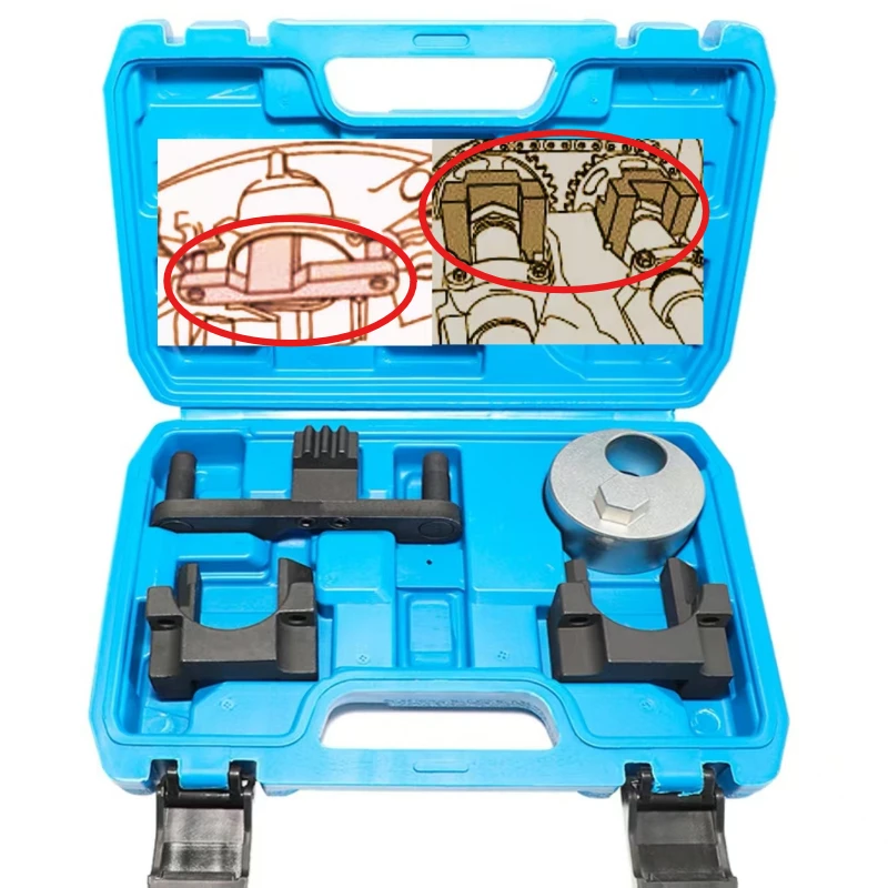 

Camshaft Timing Holding Locking Tool Kit Crankshaft Rotating Tool for Mercedes Benz OM651 2.0D 2.2D 2.5D M651 GLK Diesel Engine