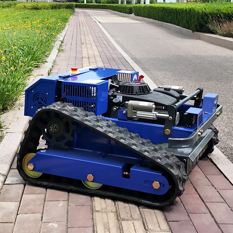 カスタマイズ可能な無限軌道式リモコン芝刈り機、自走式ワイヤレス除草ロボット、4ストローク、高品質