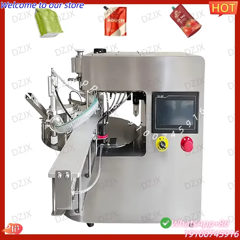 2026Hot DZJX Liquid Juice Beverage Coffee 1 2 4 Head Spouted Pouch Spout Bag with Screw on Cap Filling Capping Sealing