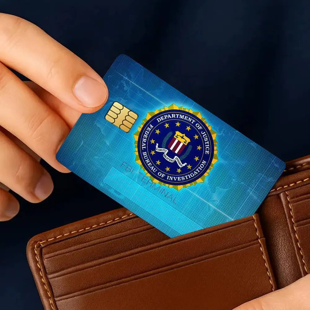 F-FBI Credit Card 4PCS Anti-scratch Waterproof  Stickers for Bank Debit Decorative Protection
