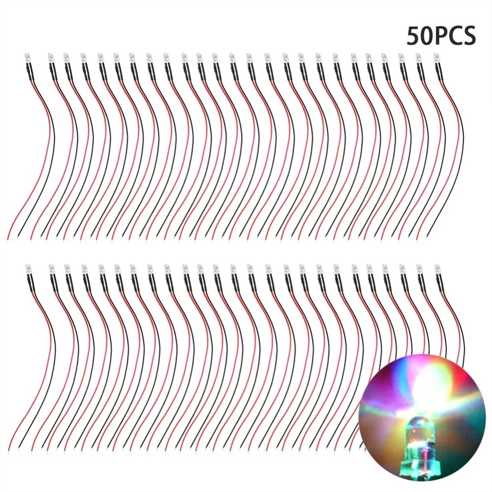 

Low Power 5mm LED Light Emitting Diode 12V Multicolor Quick Flashing LED Light Bead Wired Light Emitting Diodes Model Making