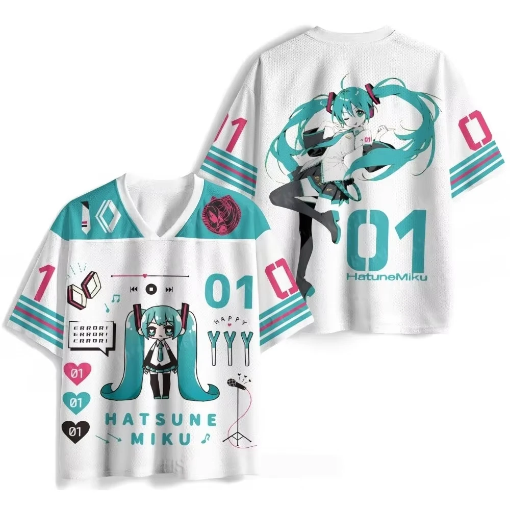 2026 Sommer Hot Hatsune Miku 01 Print Baseball-Trikot Unisex Lässiges Anime-Fans T-Shirt Hochwertige Trendige Atmungsaktive Kleidung – Detail 10