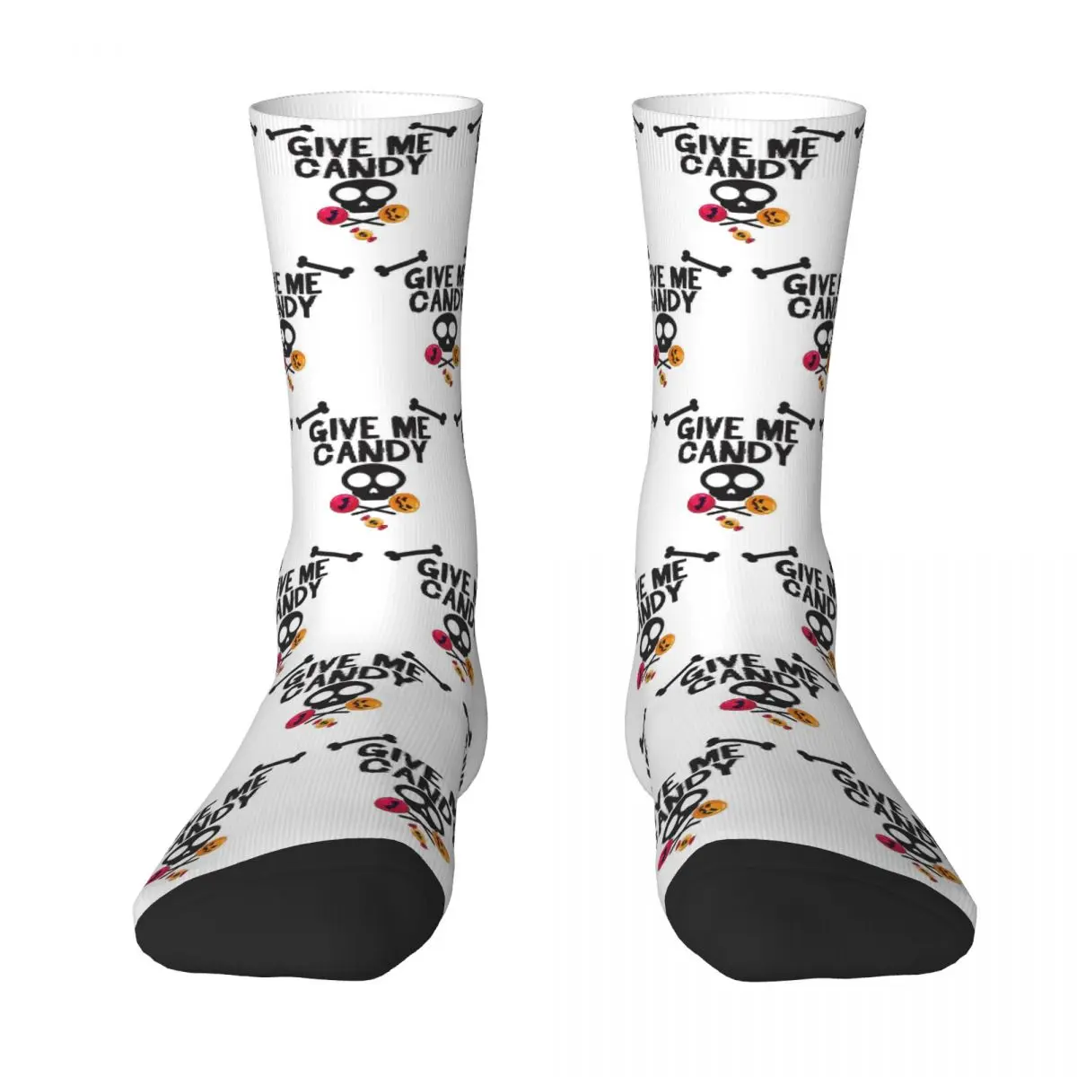 Halloween Give Me Candy Socks Harajuku Super Soft Stockings All Season Long Socks Accessories for Unisex Christmas Gifts