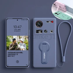 Phone Case For ZTE Nubia Z70 Z80 Ultra Z60Ultra Case Shockproof Silicone Soft Cover With Holder Bracket Screen Protector