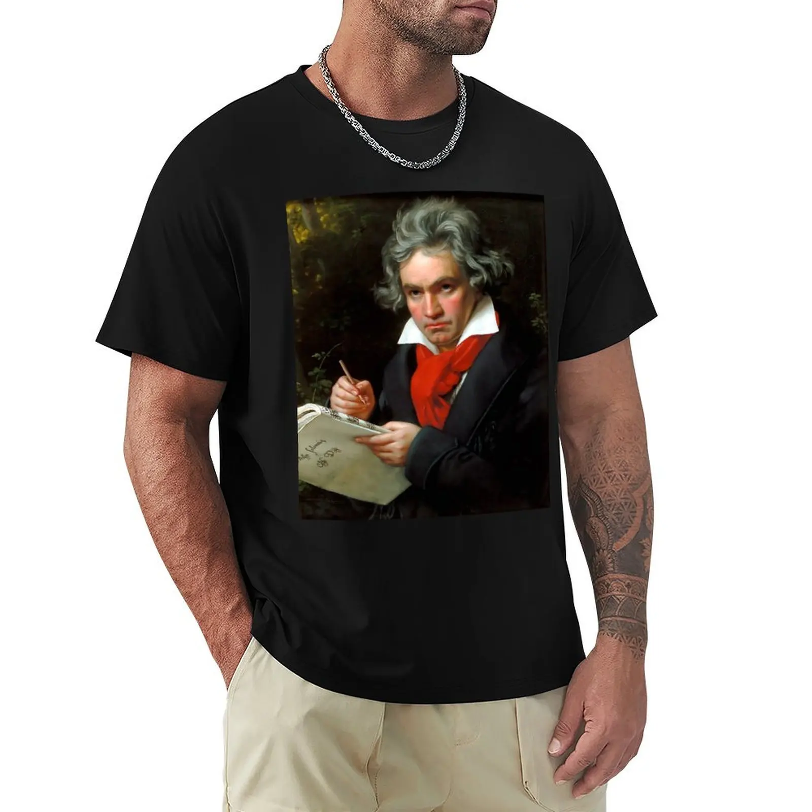 Ludwig van Beethoven (1770-1827) by Joseph Karl Stieler, 1820 T-Shirt Casual Light Summer Short Sleeve Top