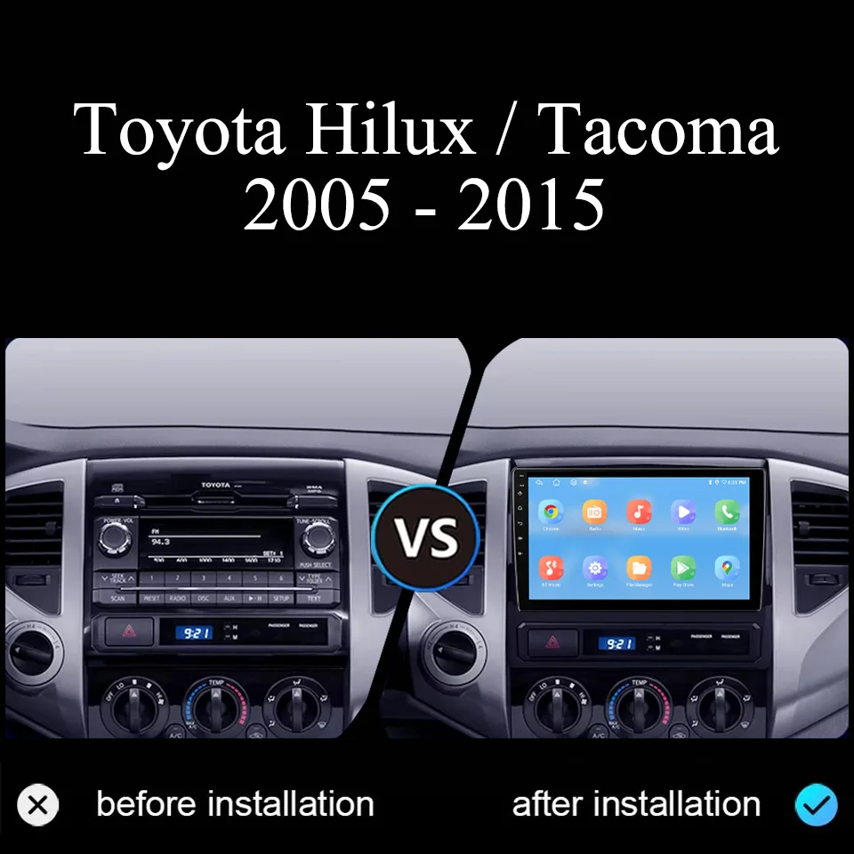 8G Ram Android 14.0 Car Radio Multimedia DVD Player For Toyota Hilux / Tacoma 2005 - 2015 Auto Video Audio DVD HU Carplay Auto