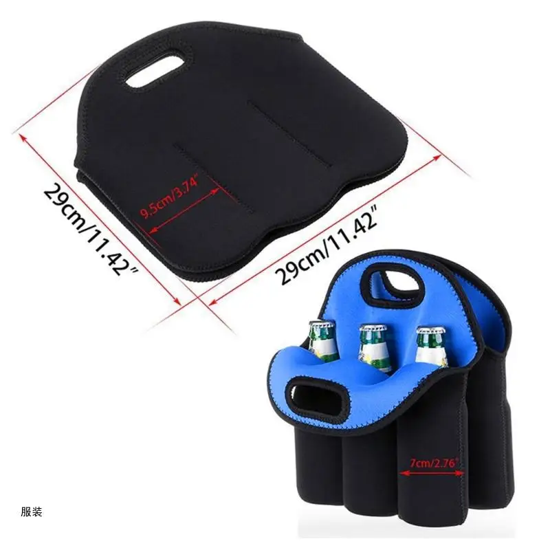 D0UD 6 Pack ฉนวนเครื่องดื่มเบียร์ขวดสำหรับ 12 oz/330 ขวด Camping ผู้ถือขวดเบียร์ Cooler Tote