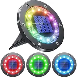 Solar Ground Lights Outdoor 12LED Solar Lights Waterproof Solar Garden Lights for Pathway Yard Halloween Christmas Decorations