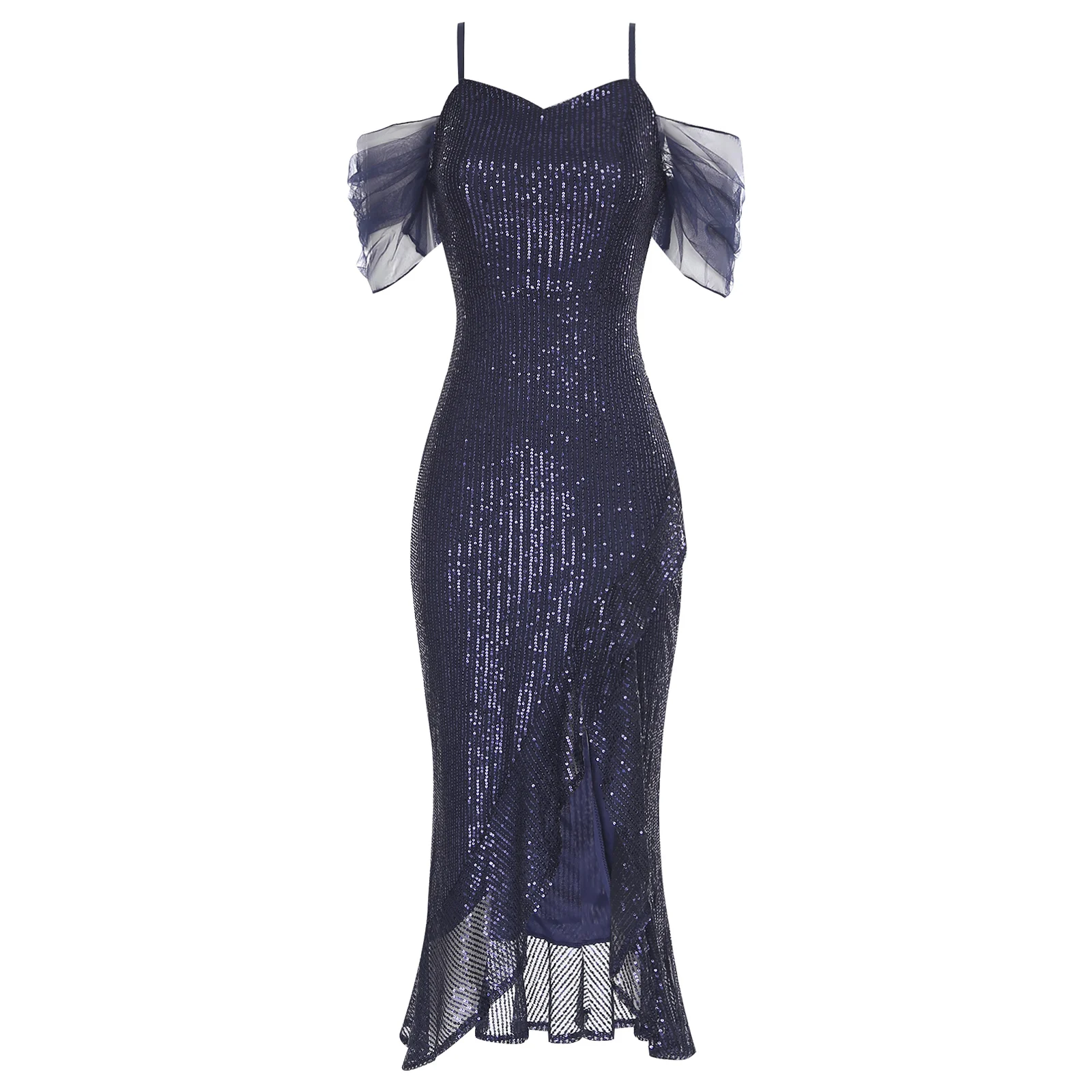 Abiti da festa con paillettes scintillanti da donna Abito aderente con scollo a cuore con spalle scoperte per cocktail Abito da sera da sposa Abiti maxi