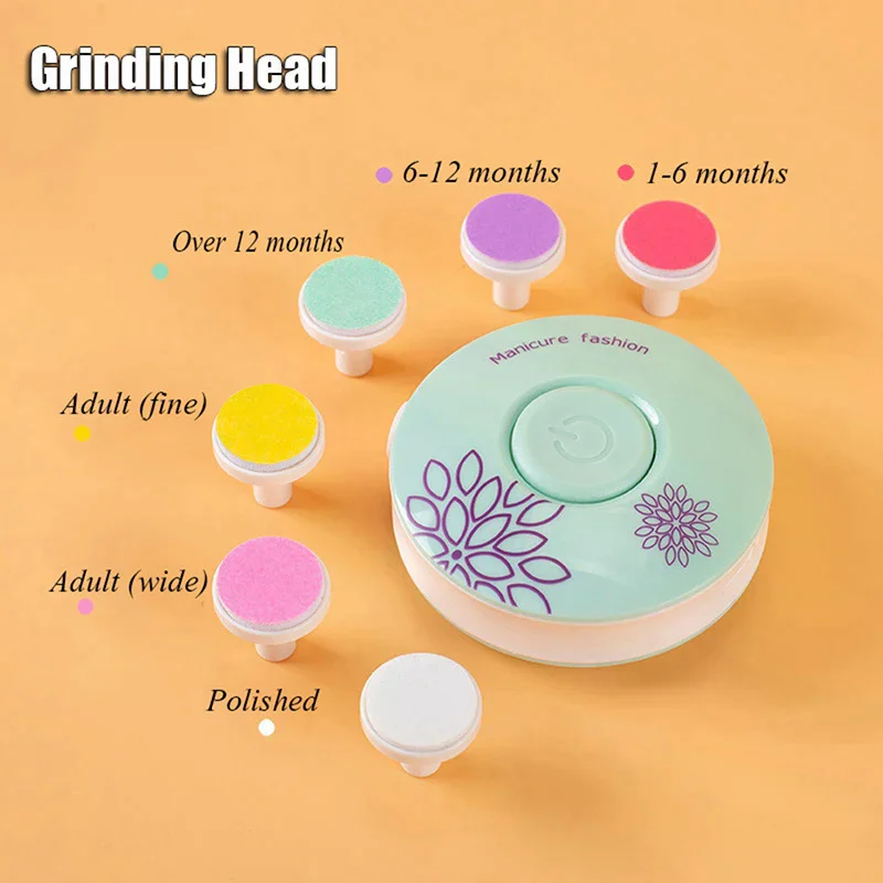 10 個ネイル研削ヘッドベビーネイルファイルパッド電動ネイルトリマー交換パッド子供新生児幼児用