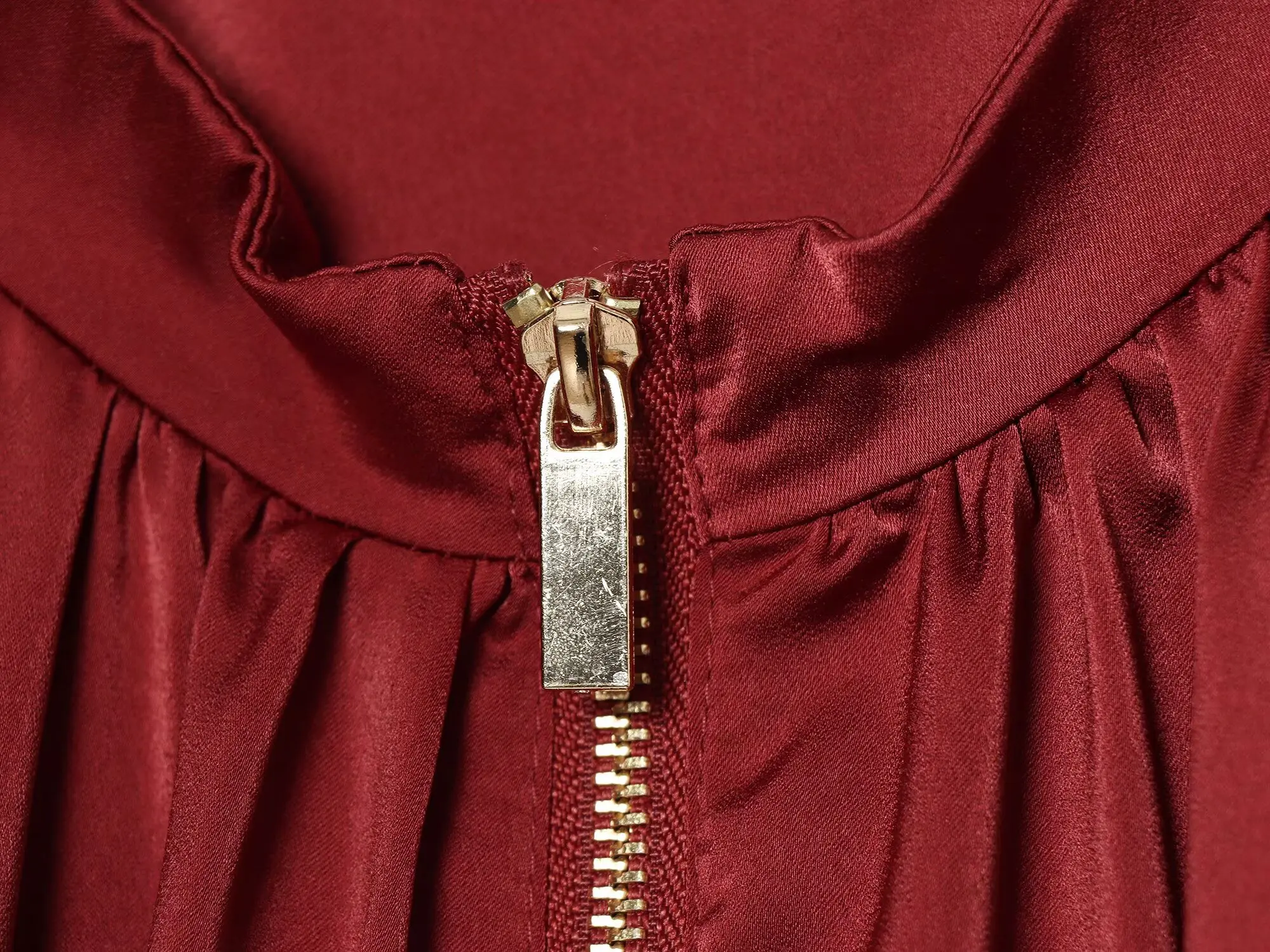 KONDALA Damen Casual Satin Bomberjacke Trendige High-Street Reißverschlussjacke Neu 2026 Frühherbst Elegante Schicke Puffärmel-Jacke – Detail 23