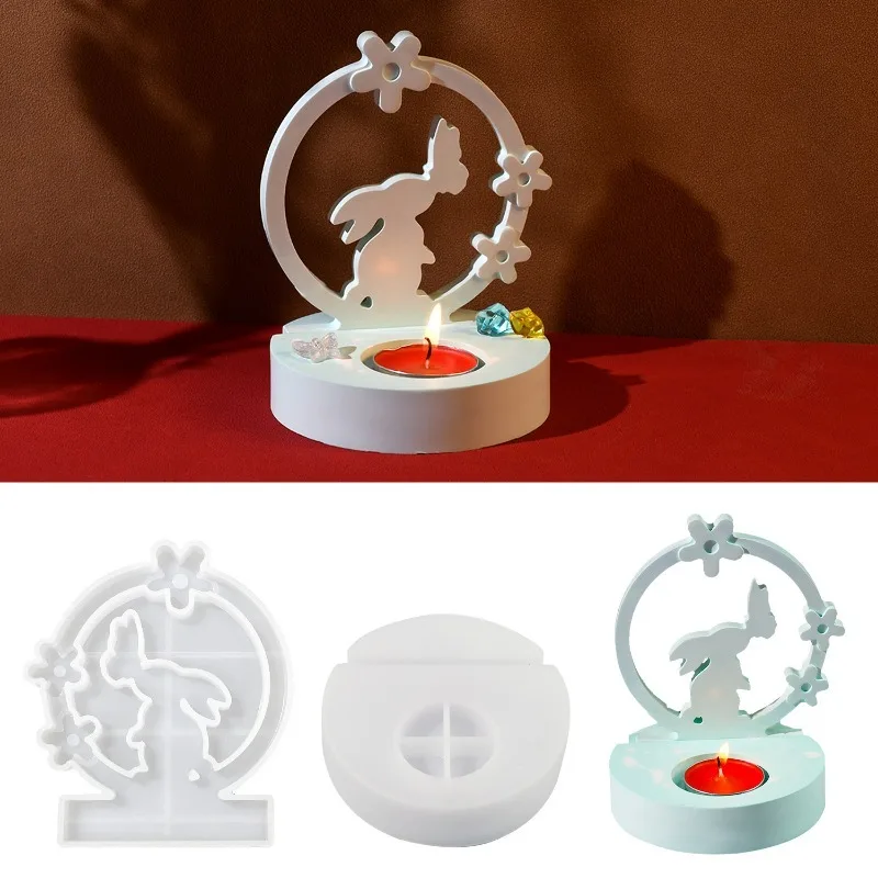 3D Vlinder Konijn Ornament Decoratie Siliconen Mal DIY Gips Aromatherapie Kandelaar Basis Decoratieve Hars Mal Handwerk