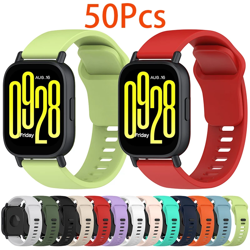 50Pcs Silicone Strap for Redmi Watch 5 Active Smart Watch Replacement Bracelet Sport Breathable Straps for Redmi Watch 5lite