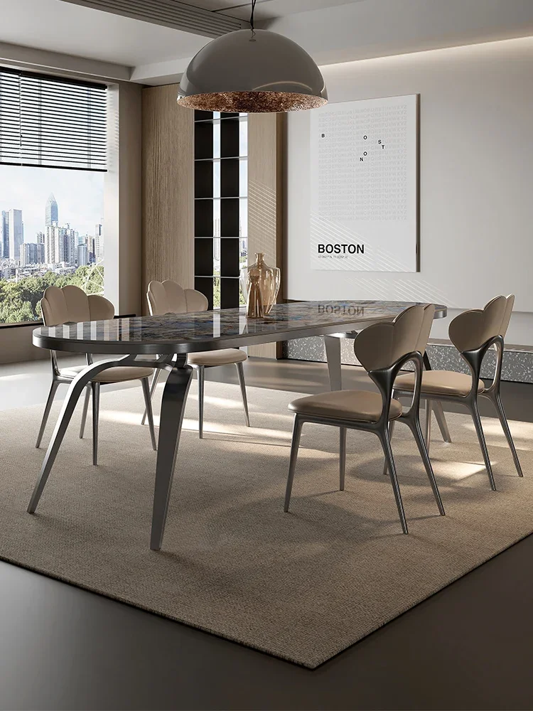 Dining Table Simple Modern Household Small Apartment Light Luxury High-End Marble Dining Table Rectangular