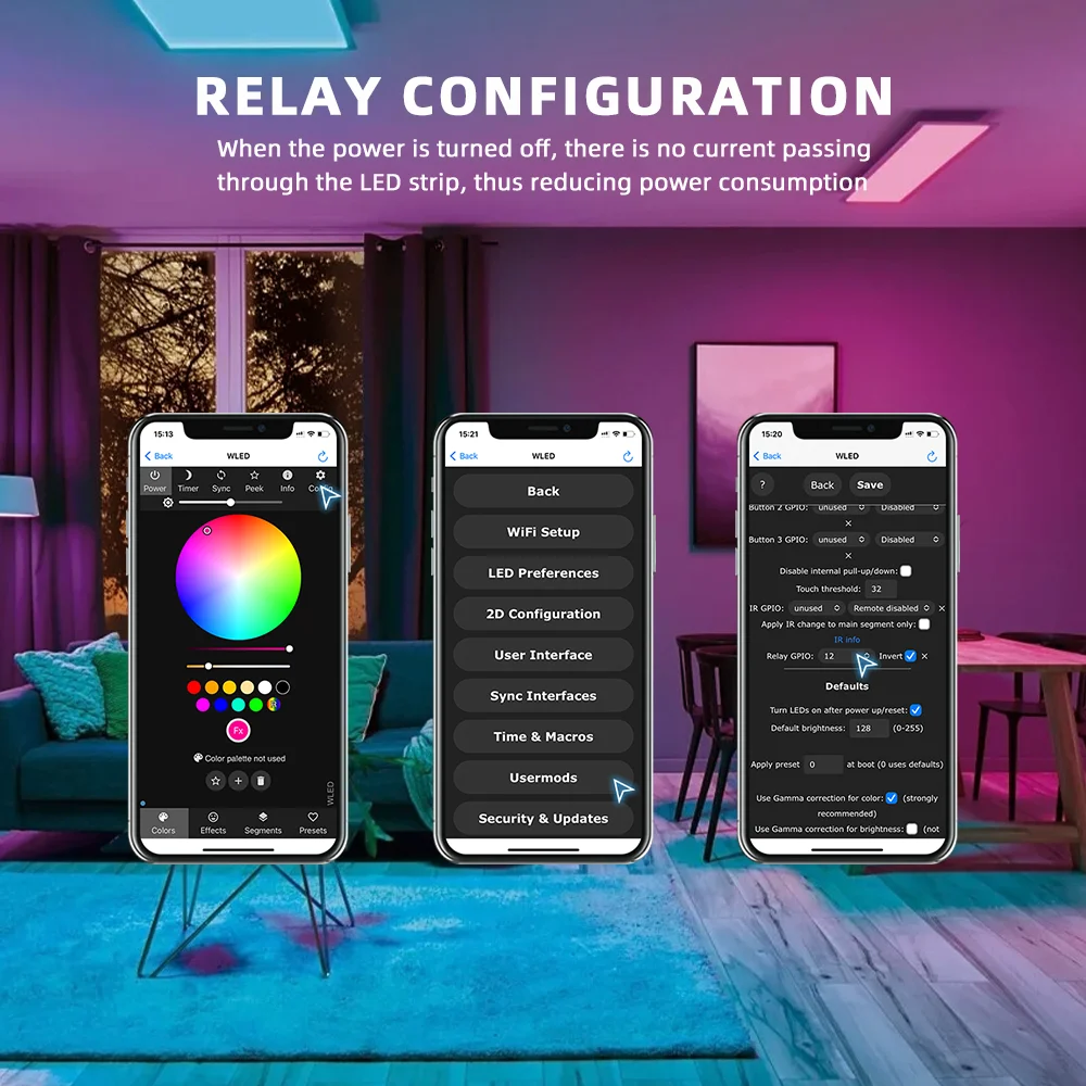 DOMRAEM ESP32 USB-C WLED Digitaler LED-Controller RGB IC DIY APP 16A Sicherung Funktioniert mit HA/MQTT/Alexa WS2811/12/12B/14/05 Sk6812 Streifen – Detail 16