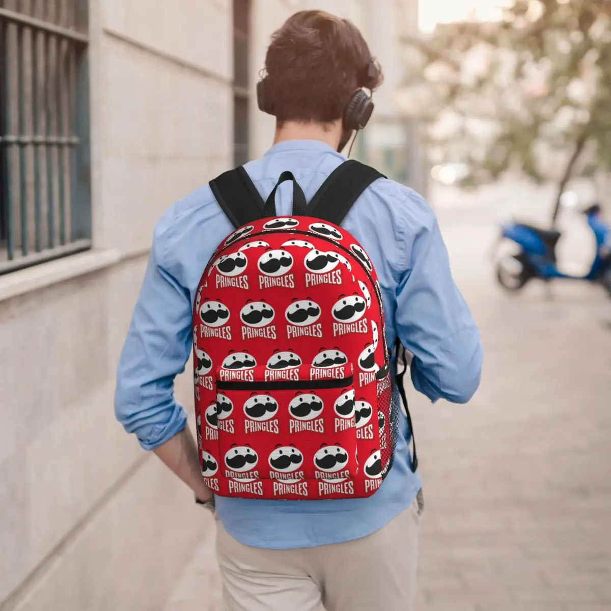 Potato Crisps Chips Pringles Print Student Backpack School Bag Hiking Travel Daypack for Men Women Bookbag Shoulder Bags
